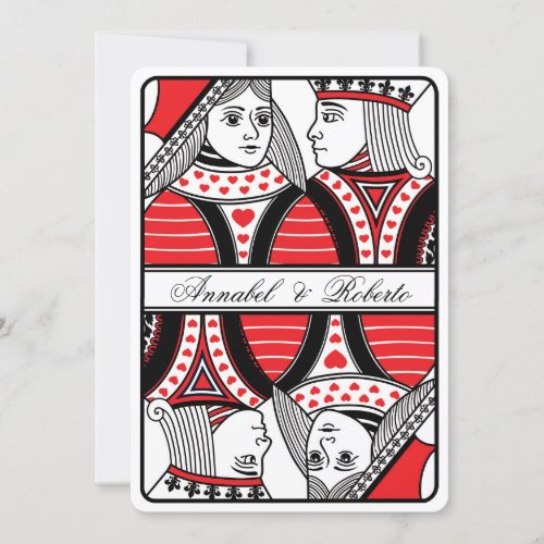 King and Queen of Hearts Playing Card Wedding