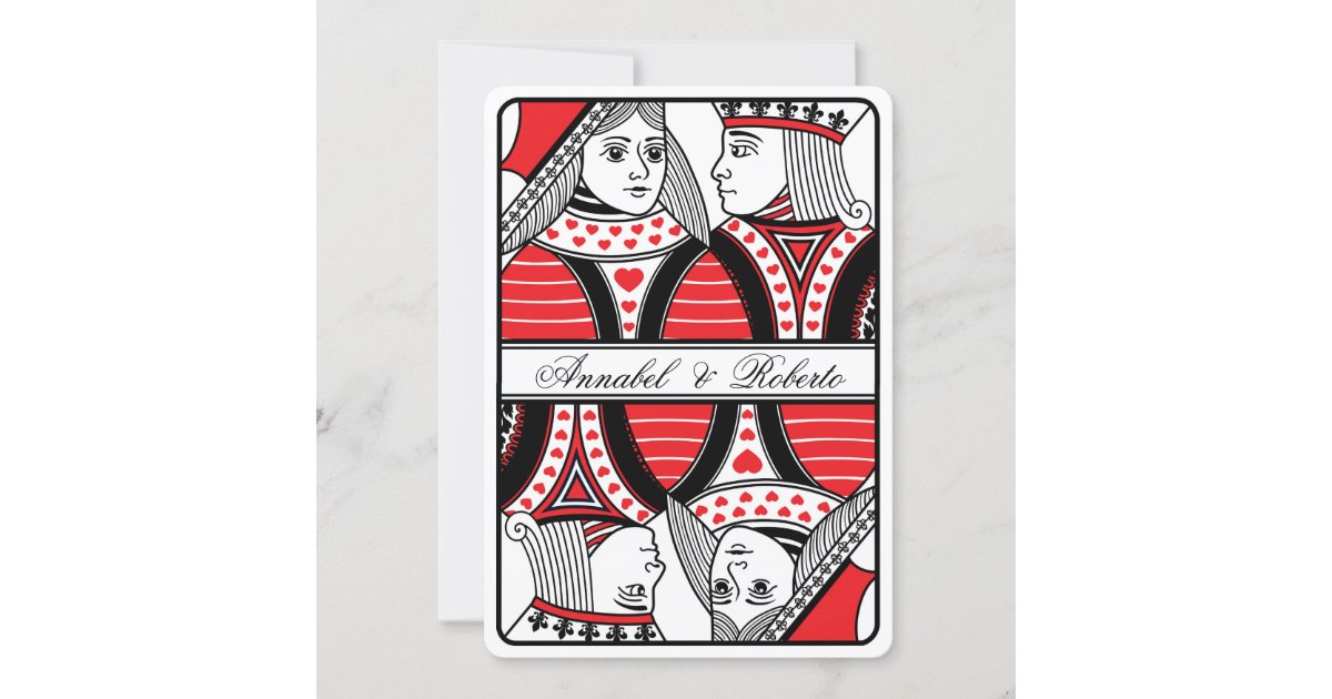 queen of hearts / King and Queen romanting matching cards case