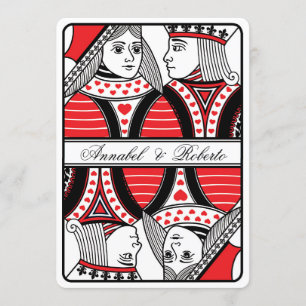 King and Queen of Hearts Playing Card Wedding
