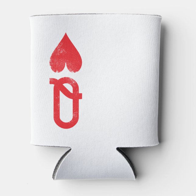 King and Queen of Hearts Playing Cards Couples Can Cooler (Front)