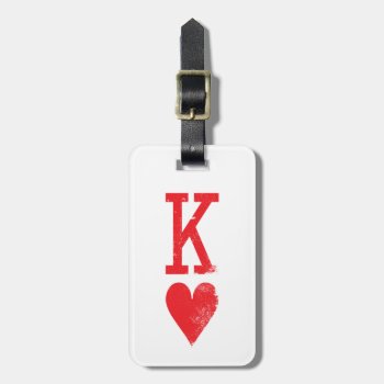King And Queen Of Hearts Playing Cards Couples Luggage Tag by INAVstudio at Zazzle