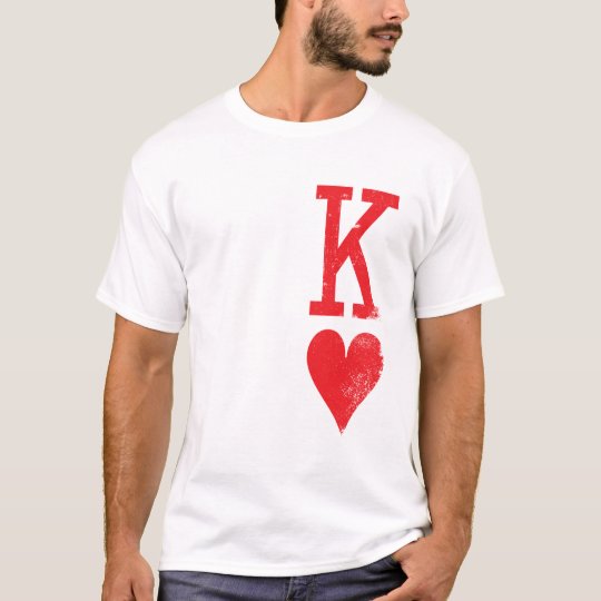 King And Queen Of Hearts Playing Cards Couples T Shirt Zazzle Com