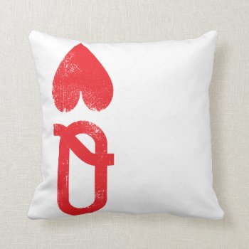 King And Queen Of Hearts Playing Cards Couples Throw Pillow by INAVstudio at Zazzle