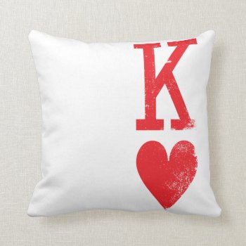 King And Queen Of Hearts Playing Cards Couples Throw Pillow by INAVstudio at Zazzle