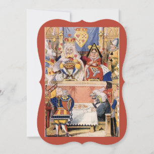 King and Queen of Hearts Vintage Alice Wonderland Invitation