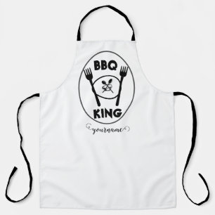 King And Queen of the BBQ Name Baking Apron