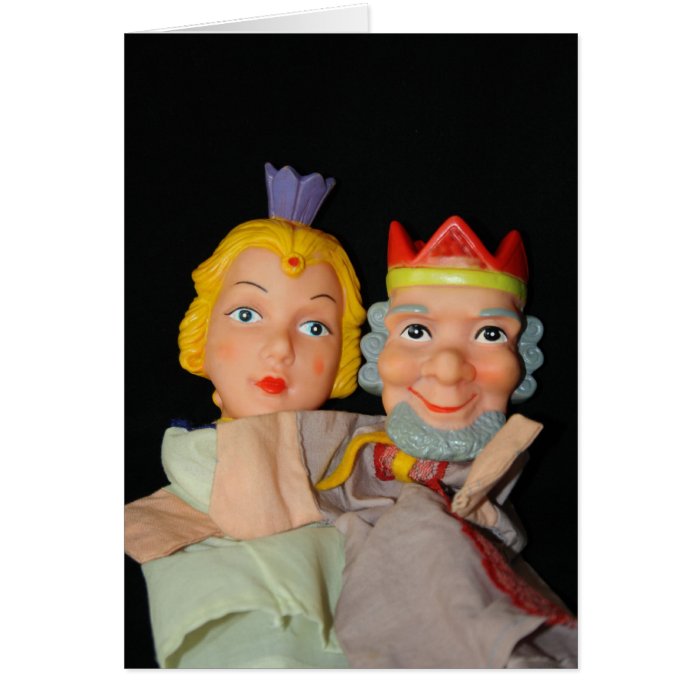 King and Queen Puppets Card
