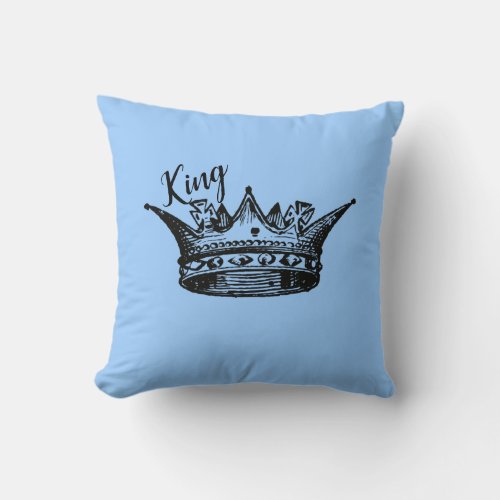 King and Queen Reversible Crown Throw Pillow