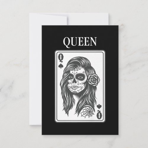 King And Queen Skull Couple Premium RSVP Card