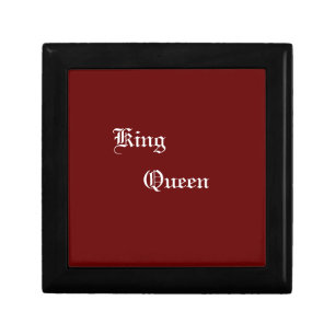 King and Queen Text - Royal Couple Keepsake Box