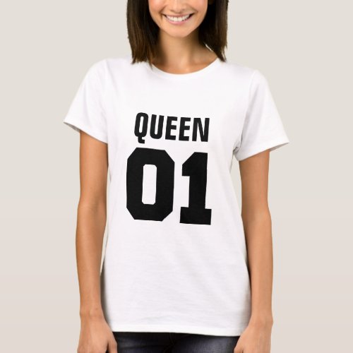 King and Queen  Typography T_Shirt