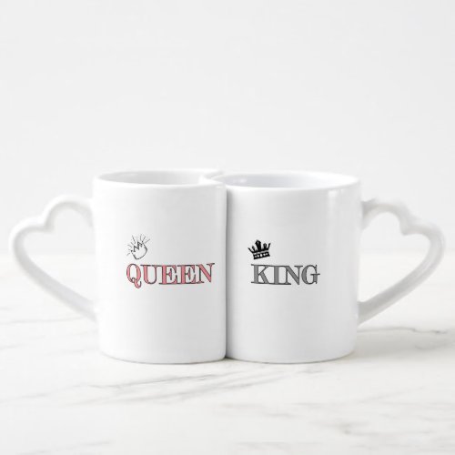 King and Queen Valentine Day Matched married  Coffee Mug Set