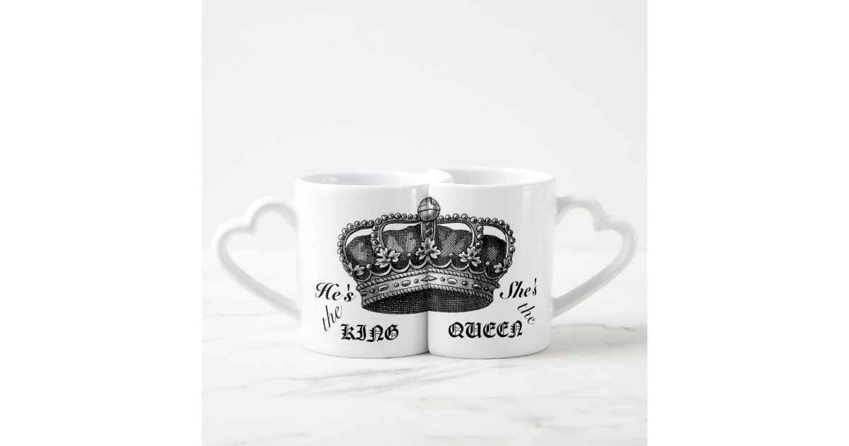 King and Queen Vintage Crown Mug Set | Zazzle