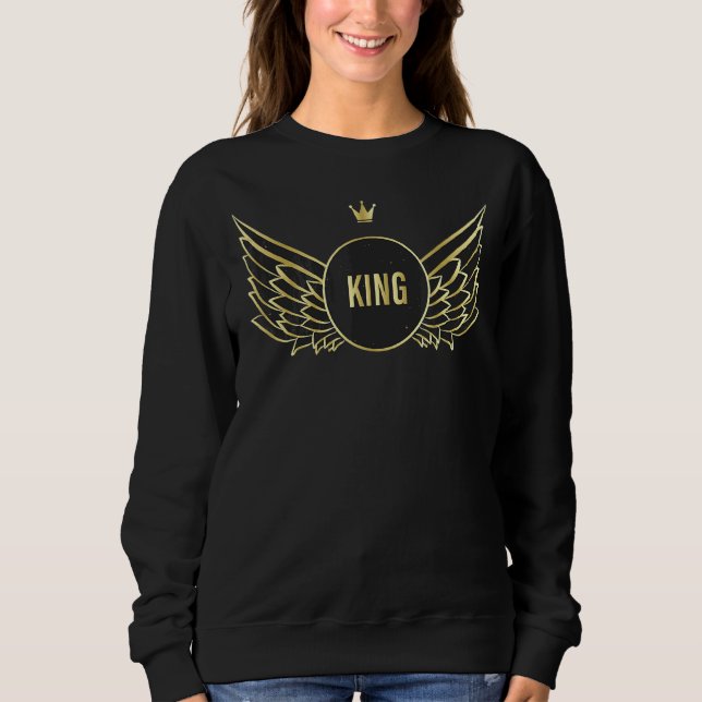 King  Angel  Angel Wings Queen Couple For Him Sweatshirt (Front)