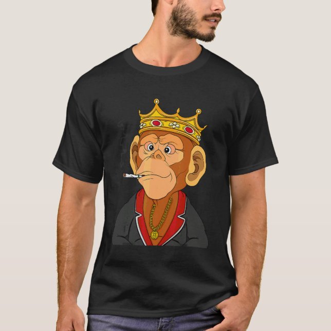 King Ape NFT Themed Gangsta Monkey T-Shirt (Front)
