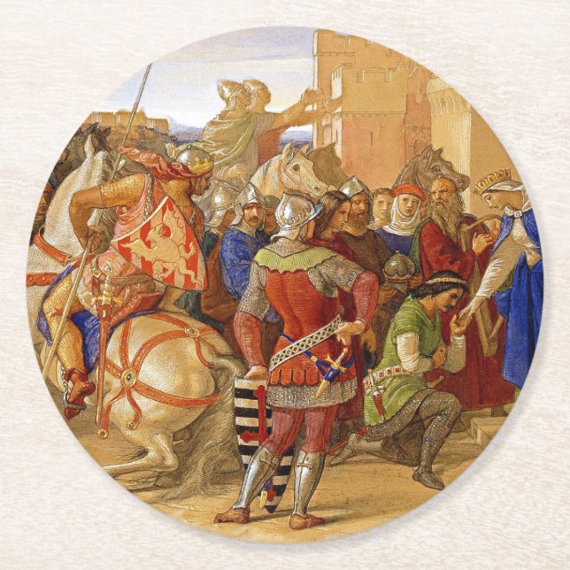 King Arthur and Knights of the Round Table Paper Coaster (Front)