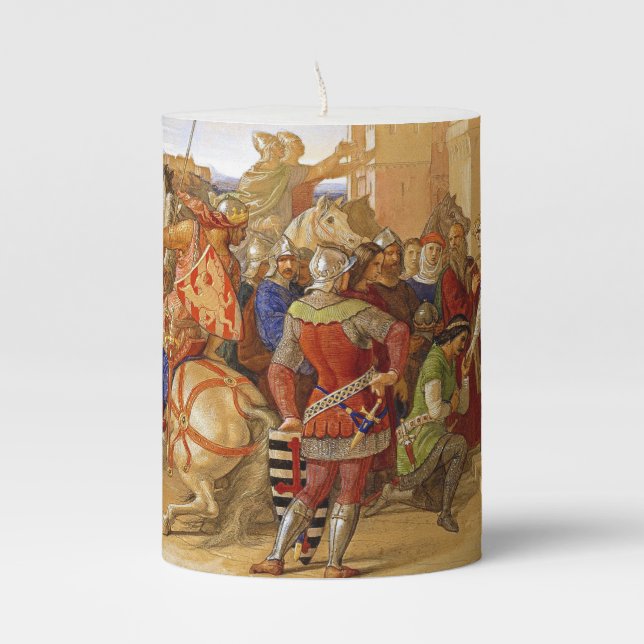 King Arthur and Knights of the Round Table Pillar Candle (Front)