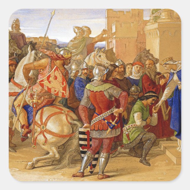 King Arthur and Knights of the Round Table Square Sticker (Front)