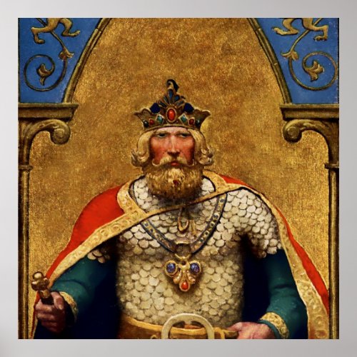 King Arthur by NC Wyeth Poster