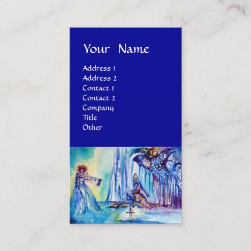 KING ARTHUR LADY OF THE LAKE AND EXCALI blue Business Card