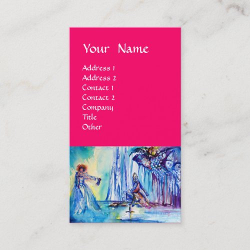 KING ARTHUR LADY OF THE LAKE AND EXCALI fuchsia Business Card