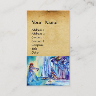 KING ARTHUR ,LADY OF THE LAKE AND EXCALI parchment Business Card