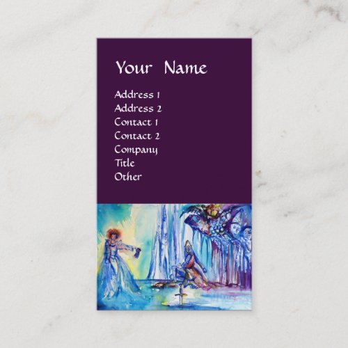KING ARTHUR LADY OF THE LAKE AND EXCALI purple Business Card