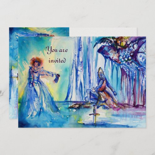 KING ARTHUR LADY OF THE LAKE AND EXCALIBUR ice Invitation