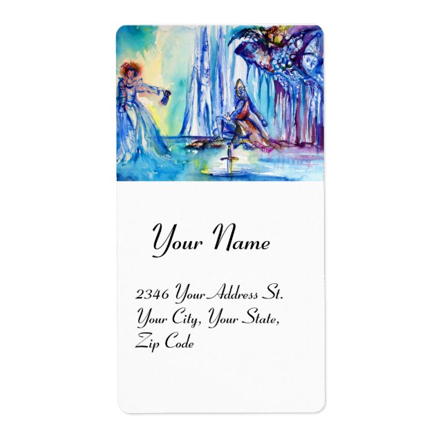 KING ARTHUR ,LADY OF THE LAKE AND EXCALIBUR LABEL (Front)