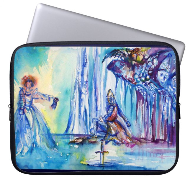 KING ARTHUR ,LADY OF THE LAKE AND EXCALIBUR LAPTOP SLEEVE (Front)