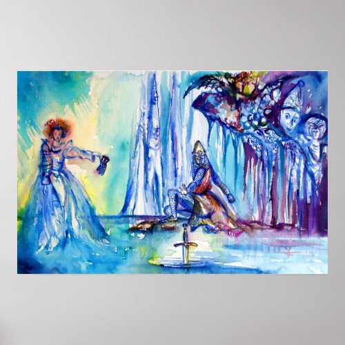 KING ARTHUR LADY OF THE LAKE AND EXCALIBUR POSTER