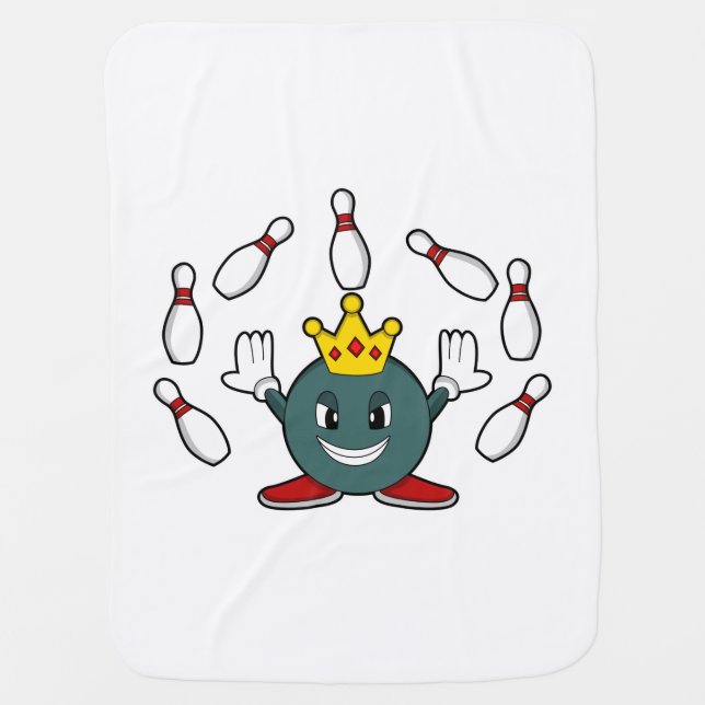 King at Bowling with Bowling pin Baby Blanket (Front)