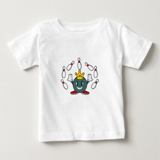 King at Bowling with Bowling pin Baby T-Shirt (Front)