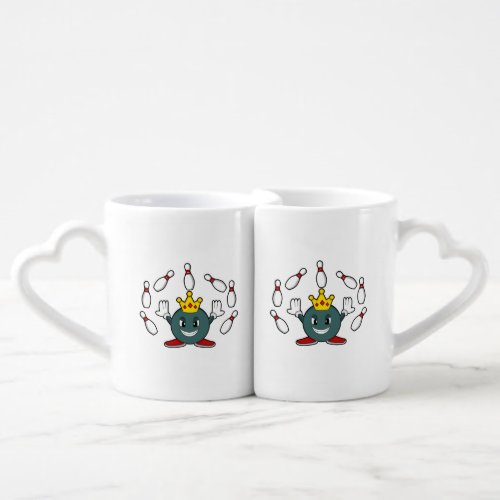 King at Bowling with Bowling pin Coffee Mug Set