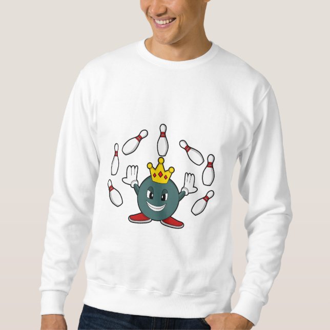 King at Bowling with Bowling pin Sweatshirt (Front)