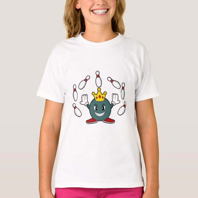 King at Bowling with Bowling pin T-Shirt (Front)