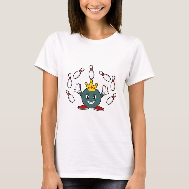 King at Bowling with Bowling pin T-Shirt (Front)