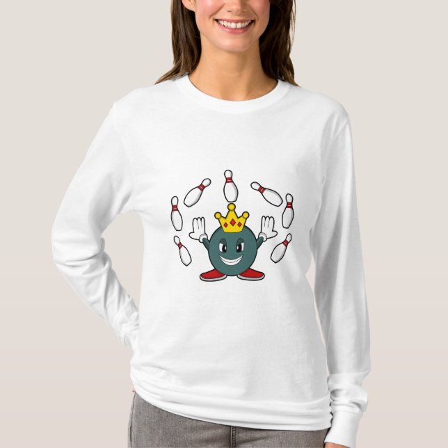 King at Bowling with Bowling pin T-Shirt (Front)