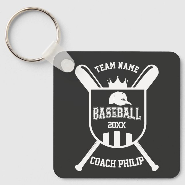 king Baseball coach team end of season custom gift Keychain (Front)