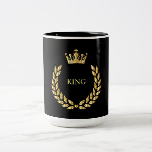 King Black and Gold and Crown Two-Tone Coffee Mug