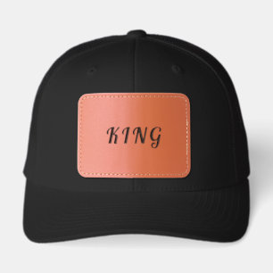 KING Black Color Inspired Look Comfort Elegant Men Leather Patch Hat