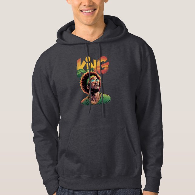 King – Black Pride Rasta Colors Design Hoodie (Front)