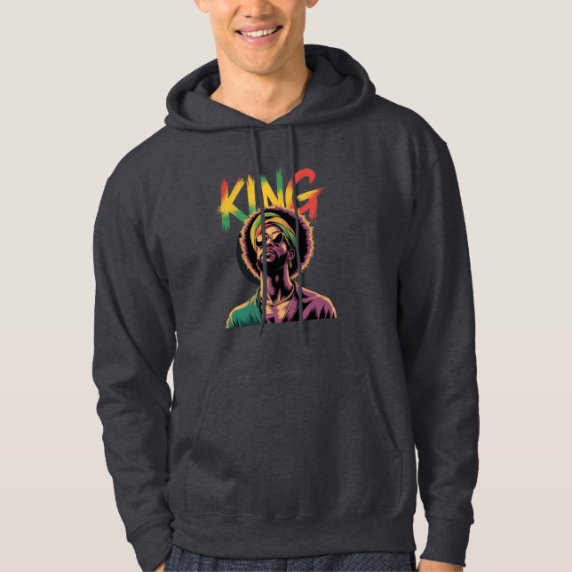 King – Black Pride Rasta Colors Design Hoodie (Front)
