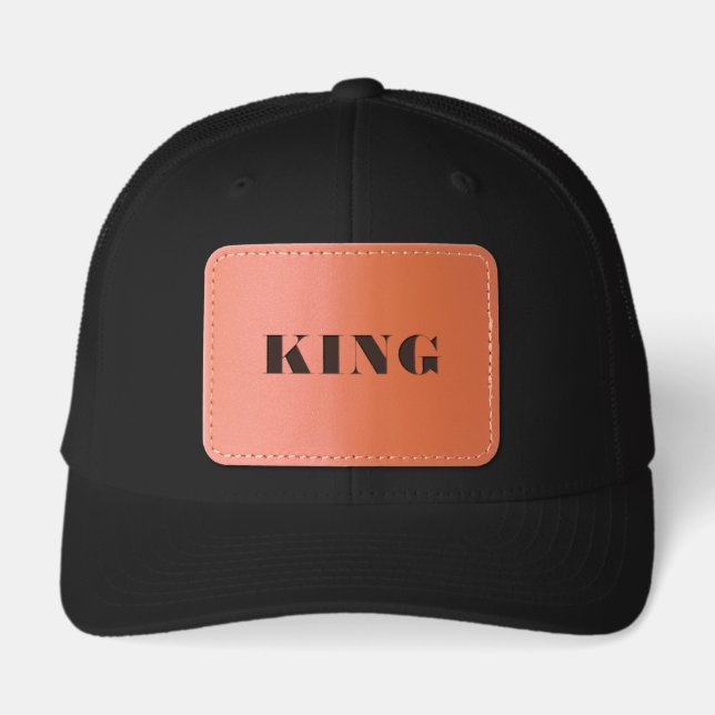 KING Black Strong Visual Edge Comfortable-Cap Fits Leather Patch Hat (Front)