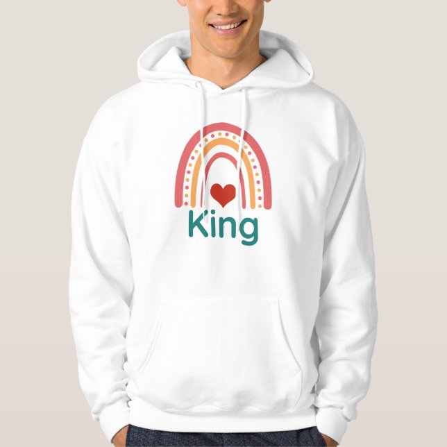 King Boho Rainbow Hoodie (Front)