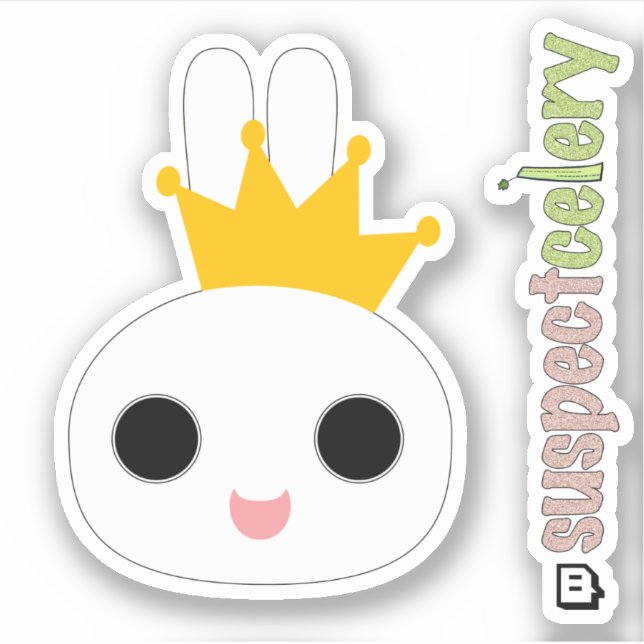 King Bunny / Queen Bunny Emote SuspectCelery™ Logo Sticker (Front)