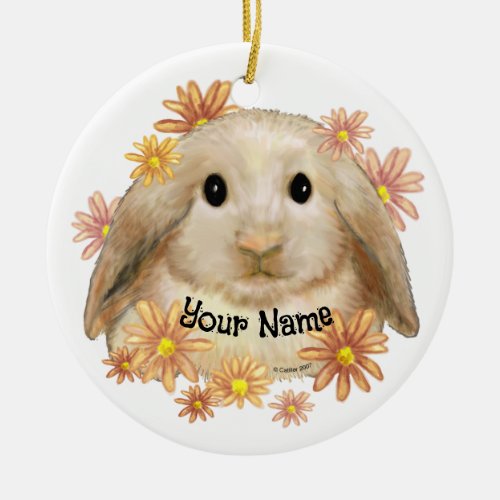 King Bunny Rabbit Ceramic Ornament