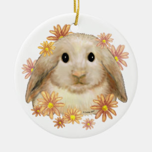 King Bunny Rabbit Ceramic Ornament
