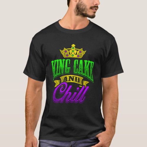 King Cake And Chill Mardi Gras  Zulu Rex Crewe Car T_Shirt