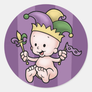 King Cake Baby Classic Round Sticker